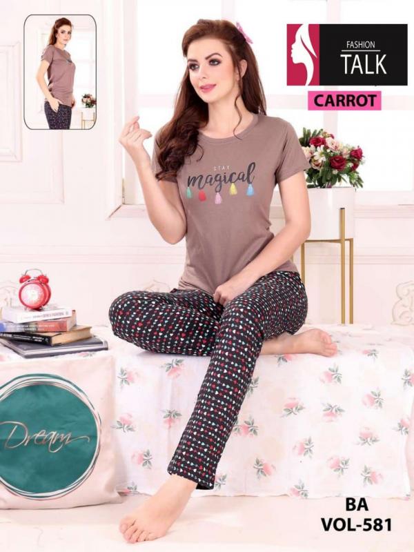 FT Carrot Shinker Ns Vol 581 Fancy Cotton Printed Night Suit 